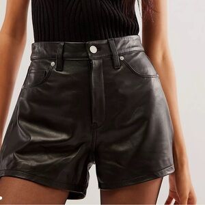 BLANNYC  Nightlife Leather Shorts Black Size 29